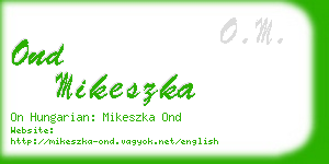 ond mikeszka business card